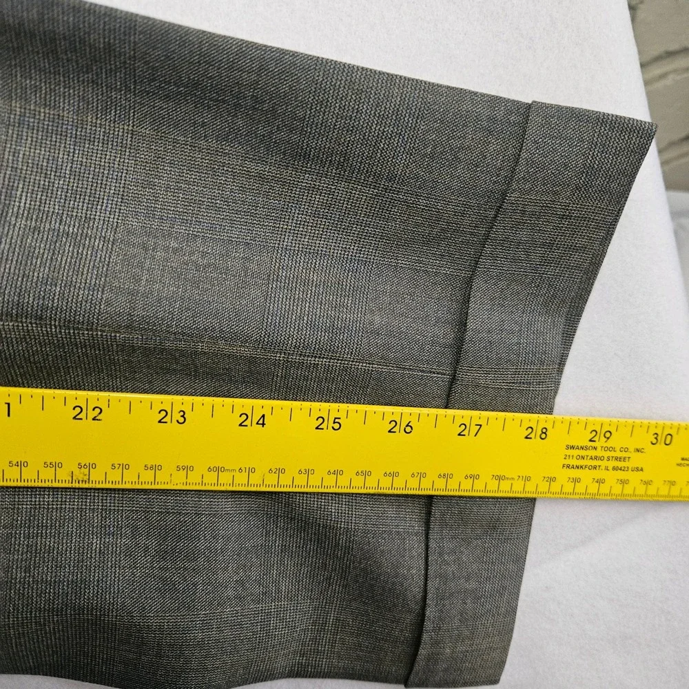 Hickey-Freeman Customized Grey Glen Plaid 3-Button Suit Mens Blazer Trousers